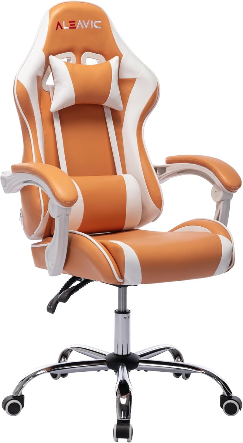 ALEAVIC Gaming Chair for Adults, High Back Ergonomic Computer Gaming Chair with Headrest and Lumbar Support, Orange - Image 1